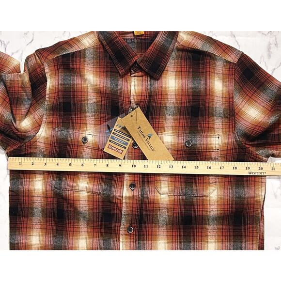 NWT Tailor Vintage Luxe Performance Stretch Plaid Flannel Shirt Small - Picture 3 of 8